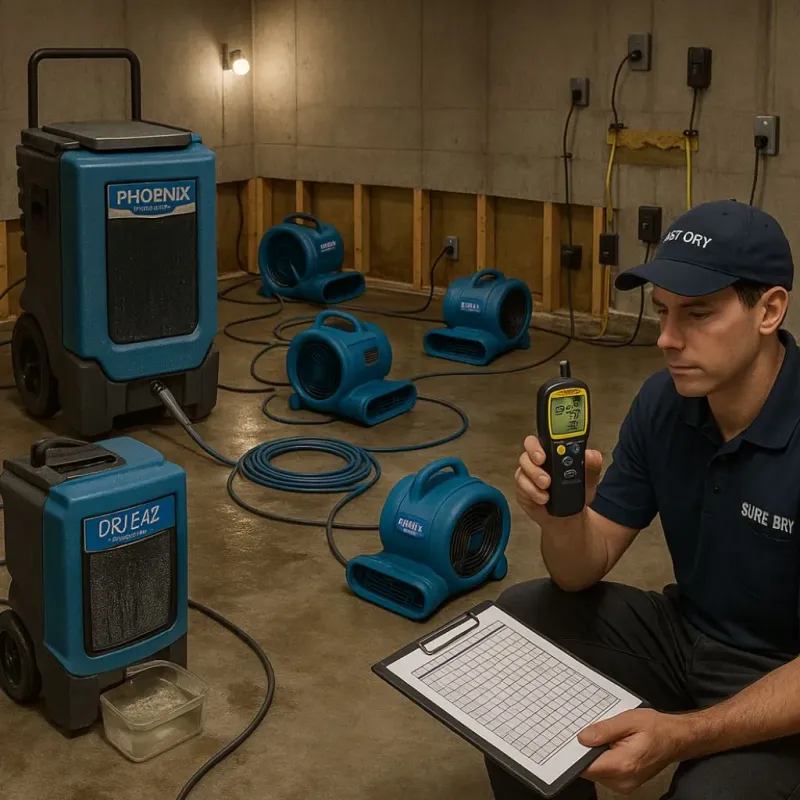 Structural Drying and Dehumidification process in Peridot, AZ